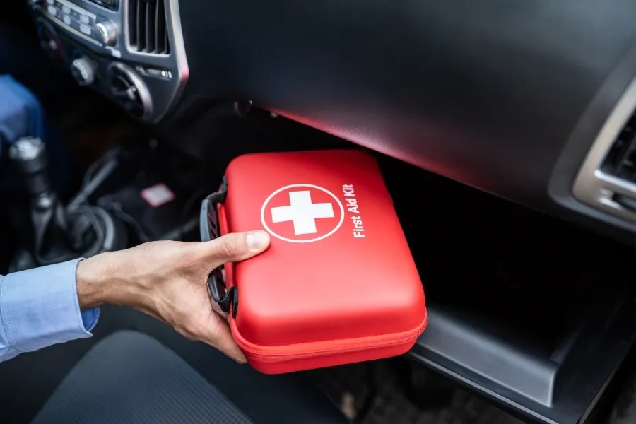 Keep Sanitizers and a First-Aid Kit